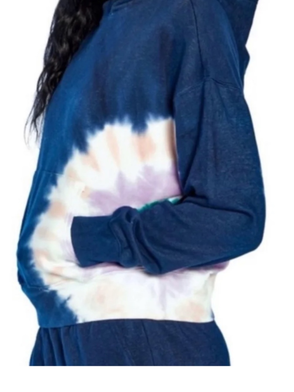 NWT, Wildfox Hadley Navy Tie Dye Hoodie Sweatshirt, Small